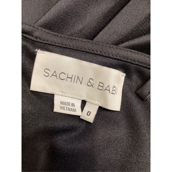 Sachin & Babi serena black satin cowl neck midi slip dress‎ - Picture 12 of 14